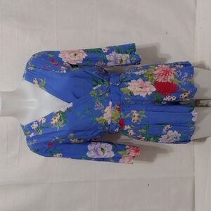 Yumi Kim Azure Liz Floral Romper Medium Surplice V-Neck Summer Resortwear Chic